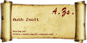 Auth Zsolt névjegykártya